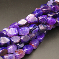 Natural Agate,Triangular Faceted Square,Dyed,Dark Purple,12x17~11x17mm,Hole:1.5mm,about 24pcs/strand,about 99g/strand,1 strand/package,15"(38cm),XBGB04400vhov-L001