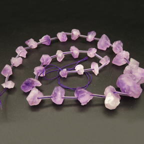 Natural Amethyst,Irregular,Dyed,Purple,6x10~16x23mm,Hole:1mm,about 29pcs/strand,about 59g/strand,1 strand/package,15"(38cm),XBGB04414vhov-L001