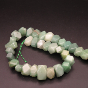 Natural Green Aventurine,Triangular Faceted Square,Grass green,13x13x17~12x15x10mm,Hole:1.5mm,about 33pcs/strand,about 155g/strand,1 strand/package,15"(38cm),XBGB04436aiov-L001