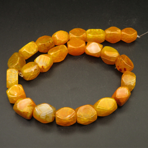 Natural Agate,Triangular Faceted Square,Dyed,Yellow,9x9x16~11x11x17mm,Hole:1.5mm,about 24pcs/strand,about 100g/strand,1 strand/package,15"(38cm),XBGB04444vhov-L001