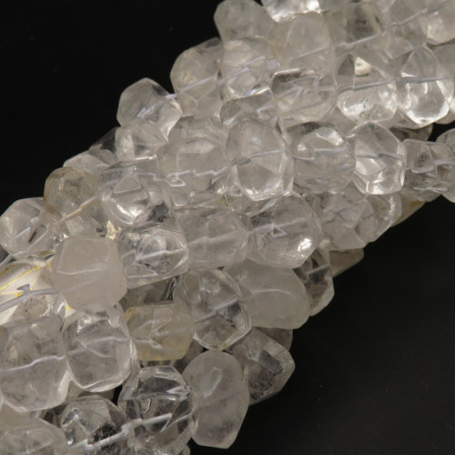 Natural White Crystal,Triangular Faceted Square,Transparent,11x13x15~14x16x19mm,Hole:1.5mm,about 29pcs/strand,about 159g/strand,1 strand/package,15"(38cm),XBGB04452ajia-L001