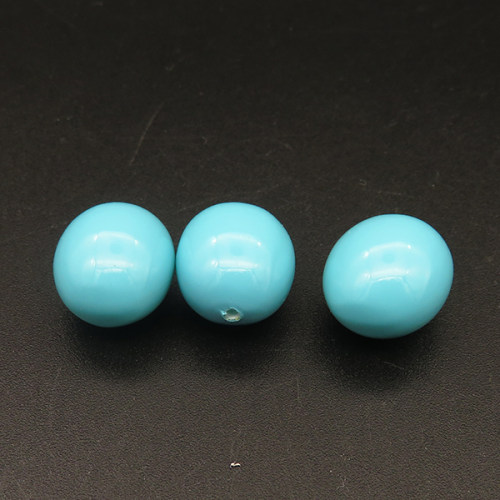 Shell Pearl Beads,Half Hole,Egg Shape,Dyed,Sky blue,12x16mm,Hole:1mm,about 3.3g/pc,1 pc/package,XBSP00832aahm-L001