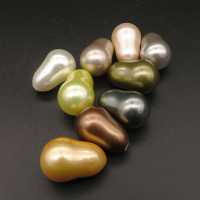 Shell Pearl Beads,Half Hole,Gourd,Dyed,Random color mixed,12x18mm,Hole:1mm,about 4.0g/pc,1 pc/package,XBSP00862aaho-L001