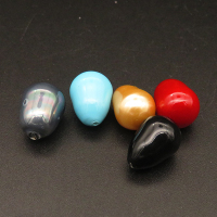 Shell Pearl Beads,Half Hole,Gourd,Dyed,Random color mixed,10x14mm,Hole:1mm,about 2.0g/pc,1 pc/package,XBSP00872aahm-L001