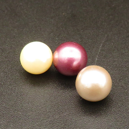 Shell Pearl Beads,Half Hole,Round,Dyed,Random color mixed,8mm,Hole:1mm,about 0.5g/pc,1 pc/package,XBSP00991vabob-L001
