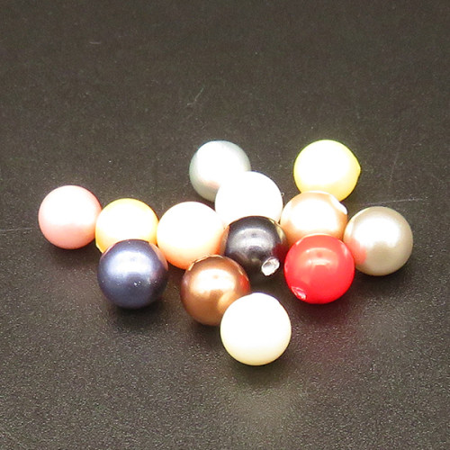 Shell Pearl Beads,Half Hole,Round,Dyed,Random color mixed,8mm,Hole:1mm,about 0.3g/pc,1 pc/package,XBSP00995vabob-L001