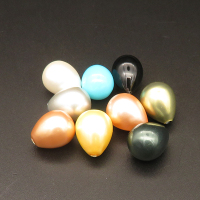 Shell Pearl Beads,Half Hole,Water Droplets,Dyed,Random color mixed,12x16mm,Hole:1mm,about 3.4g/pc,1 pc/package,XBSP01019aahl-L001