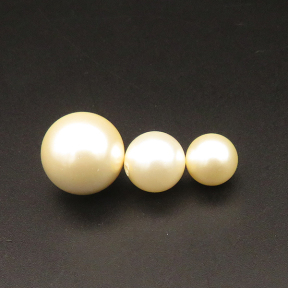 Shell Pearl Beads,Half Hole,Round,Dyed,Beige,16mm,Hole:1mm,about 6.2g/pc,1 pc/package,XBSP01029aaho-L001