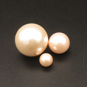 Shell Pearl Beads,Half Hole,Round,Dyed,Light pink,16mm,Hole:1mm,about 6.3g/pc,1 pc/package,XBSP01032aaho-L001