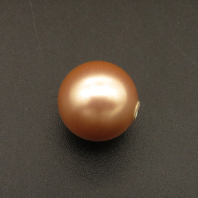 Shell Pearl Beads,Half Hole,Round,Dyed,Champagne,14mm,Hole:1mm,about 4.5g/pc,1 pc/package,XBSP01037aahl-L001