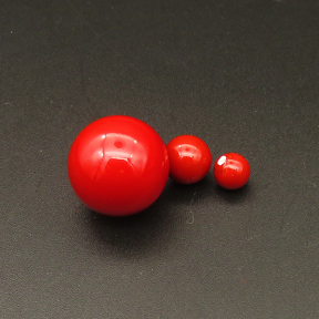 Shell Pearl Beads,Half Hole,Round,Dyed,Red,16mm,Hole:1mm,about 6.2g/pc,1 pc/package,XBSP01040aaho-L001