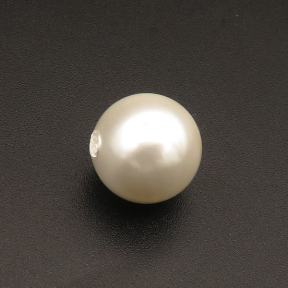 Shell Pearl Beads,Half Hole,Round,Dyed,White,12mm,Hole:1mm,about 2.5g/pc,1 pc/package,XBSP01043aahi-L001