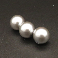 Shell Pearl Beads,Half Hole,Round,Dyed,Silver grey,12mm,Hole:1mm,about 2.5g/pc,1 pc/package,XBSP01048aahi-L001