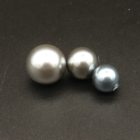Shell Pearl Beads,Half Hole,Round,Dyed,Silver grey,12mm,Hole:1mm,about 2.5g/pc,1 pc/package,XBSP01048aahi-L001