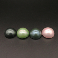 Shell Pearl Beads,Half Hole,Semicircle,Dyed,Random color mixed,11x20mm,Hole:1mm,about 6.7g/pc,1 pc/package,XBSP01058vaia-L001