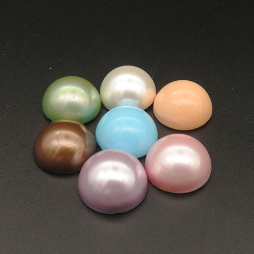 Shell Pearl Beads,Half Hole,Semicircle,Dyed,Random color mixed,9x16mm,Hole:1mm,about 3.8g/pc,1 pc/package,XBSP01066aahl-L001