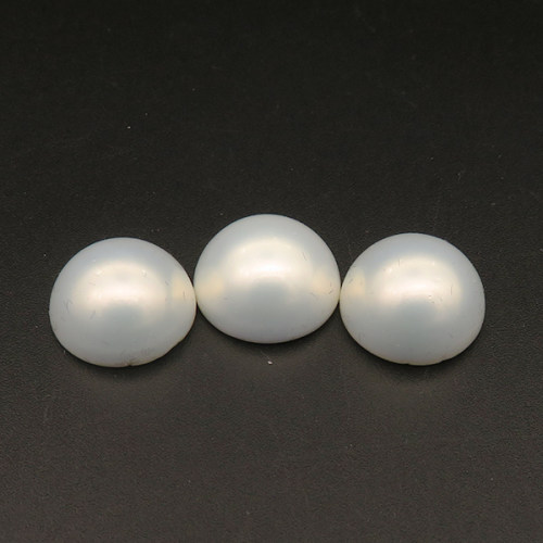 Shell Pearl Beads,Half Hole,Semicircle,Dyed,White,14x8mm,Hole:1mm,about 2.5g/pc,1 pc/package,XBSP01076aahl-L001