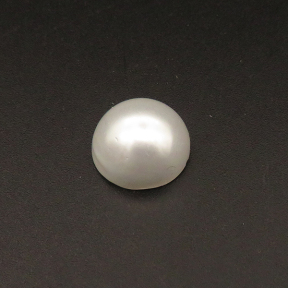 Shell Pearl Beads,Half Hole,Semicircle,Dyed,White,7x12mm,Hole:1mm,about 1.5g/pc,1 pc/package,XBSP01078aahl-L001