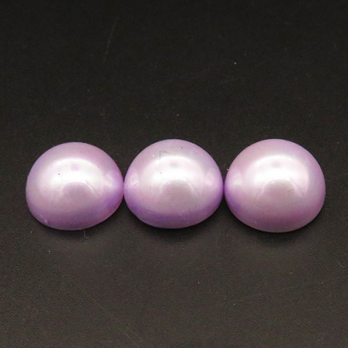 Shell Pearl Beads,Half Hole,Semicircle,Dyed,Light purple,9x14mm,Hole:1mm,about 2.5g/pc,1 pc/package,XBSP01084aahl-L001