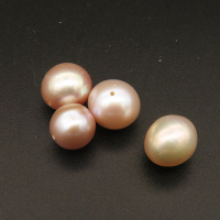 Natural Freshwater Pearl Beads,Half Hole,Round,Pink,9x10~8x8mm,Hole:0.8mm,about 1g/pc,1 pc/package,XBSP01102aahl-L001