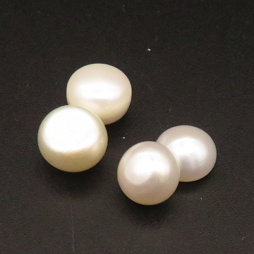 Natural Freshwater Pearl Beads,Half Hole,Bread Beads,White,7x8~5x8mm,Hole:0.8mm,about 0.5g/pc,1 pc/package,XBSP01110aaha-L001