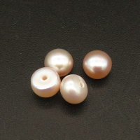 Natural Freshwater Pearl Beads,Half Hole,Bread Beads,Pink,4x5~6x7mm,Hole:0.8mm,about 0.15g/pc,1 pc/package,XBSP01120aaha-L001