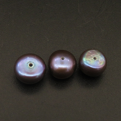 Natural Freshwater Pearl Beads,Half Hole,Bread Beads,Dark purple,5x8.5~6x8mm,Hole:0.8mm,about 0.6g/pc,1 pc/package,XBSP01124aaha-L001
