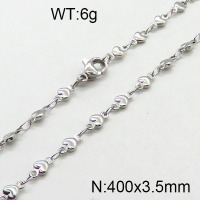 304 Stainless Steel Necklace Making,Heart Bar Link Chains,True Color,3.5x400mm,about 6g/package,1 pc/package,6N2001781baka-354