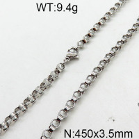 304 Stainless Steel Necklace Making,Box Chain,Square,True Color,3.5x450mm,about 9.4g/package,1 pc/package,6N2001797vbmb-354