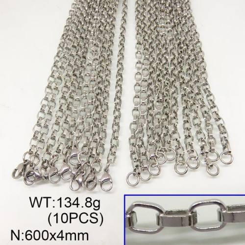 304 Stainless Steel Necklace Making,VenetianBox Chains,True Color,4x600mm,about 134.6g/package,10 pcs/package,6N20289bkab-641