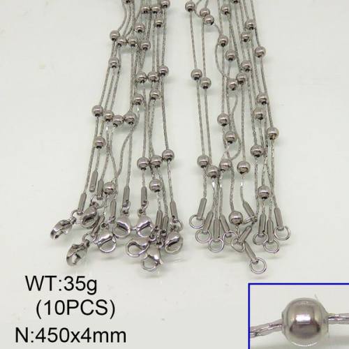 304 Stainless Steel Necklace Making,Rondelle Beads Cardano Chains,True Color,4x450mm,about 35g/package,10 pcs/package,6N20299vkla-641