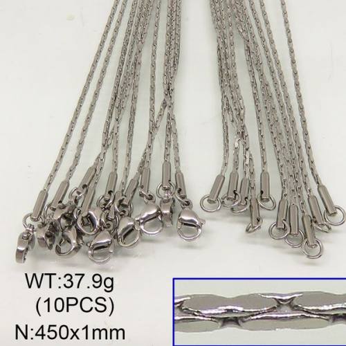 304 Stainless Steel Necklace Making, Cardano Chains,True Color,1x450mm,about 37.9g/package,10 pcs/package,6N20303ajia-641