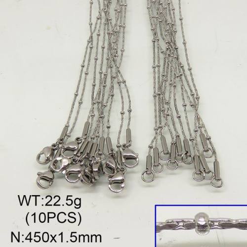 304 Stainless Steel Necklace Making,Rondelle Beads Cardano Chains,True Color,1.5x450mm,about 22.5g/package,10 pcs/package,6N20309ajoa-641