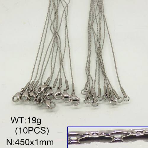 304 Stainless Steel Necklace Making, Cardano Chains,True Color,1x450mm,about 19g/package,10 pcs/package,6N20313ajlv-641