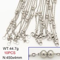 304 Stainless Steel Necklace Making,Cable Satellite Chains,True Color,4x450mm,about 44.7g/package,10 pcs/package,6N20689ajlv-474
