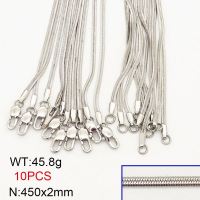 304 Stainless Steel Necklace Making,Handmade Soldered Herringbone Chains,True Color,2x450mm,about 45.8g/package,10 pcs/package,6N20696aima-474