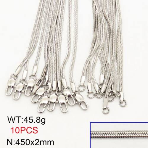 304 Stainless Steel Necklace Making,Handmade Soldered Herringbone Chains,True Color,2x450mm,about 45.8g/package,10 pcs/package,6N20696aima-474