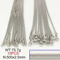 304 Stainless Steel Necklace Making,Link Chains,True Color,2.5x500mm,about 75.7g/package,10 pcs/package,6N20849bkab-389