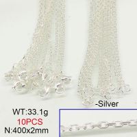 304 Stainless Steel Necklace Making,Soldered Spool Cable Chains,Silver plated,2x450mm,about 33.1g/package,10 pcs/package,6N20853ajvb-389