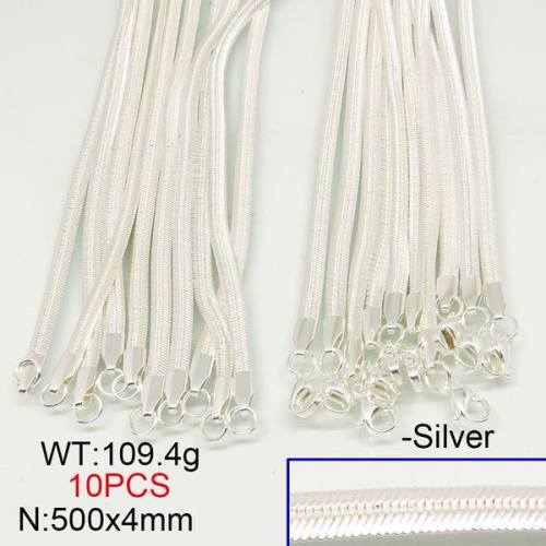 304 Stainless Steel Necklace Making,Handmade Soldered Herringbone Chains,Silver plated,4x500mm,about 109.4g/package,10 pcs/package,6N20859blla-389