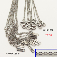 304 Stainless Steel Necklace Making,Cable Chains,True Color,1.5x400mm,about 21.9g/package,10 pcs/package,6N21101bbpm-476