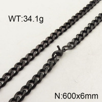 304 Stainless Steel Necklace,Curb Chains Twisted Chains,Unwelded,Faceted,Vacuum Plating Back,6x600mm,about 34.1g/package,1 pc/package,6N2001432vbll-474