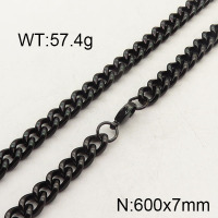 304 Stainless Steel Necklace,Curb Chains, Twisted Chains, Unwelded with Spool Oval,Vacuum Plating Back,7x600mm,about 57.4g/package,1 pc/package,6N2001434vbnb-474