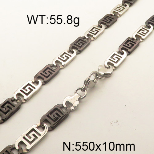 304 Stainless Steel Necklace,Mariner link chains,Vacuum Plating Back & True Color,10x550mm,about 55.8g/package,1 pc/package,6N2001721ahlv-354