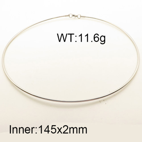 304 Stainless Steel Necklace,Collar & Omega Chain,True Color,Inner:145x2mm,about 11.6g/package,1 pc/package,6N2001738ablb-354