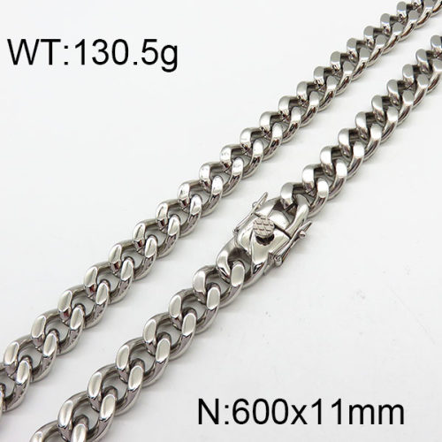304 Stainless Steel Necklace,Curb Chains Twisted Chains,Unwelded,Faceted,True Color,11x600mm,about 130.5g/package,1 pc/package,6N2002014ajna-240