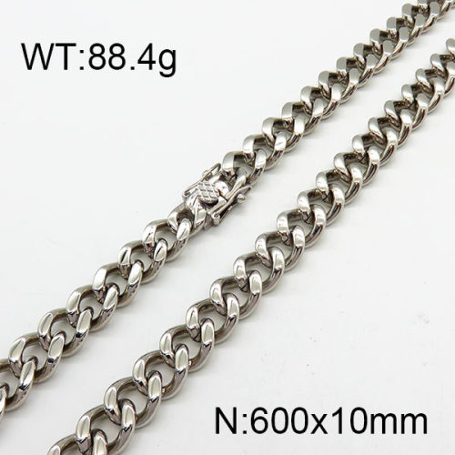 304 Stainless Steel Necklace,Curb Chains Twisted Chains,Unwelded,Faceted,True Color,10x600mm,about 88.4g/package,1 pc/package,6N2002016ajma-240
