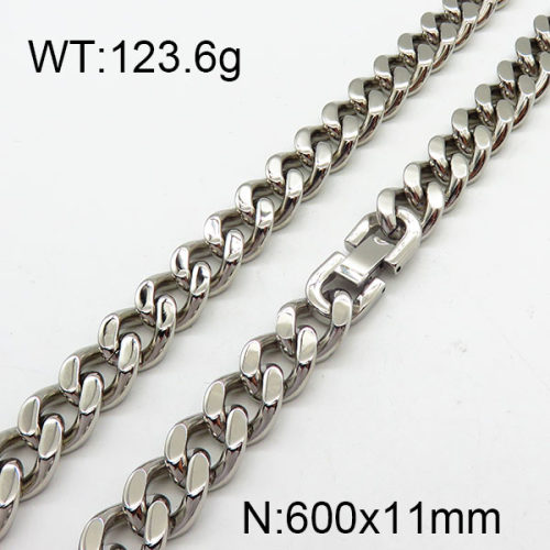304 Stainless Steel Necklace,Curb Chains Twisted Chains,Unwelded,Faceted,True Color,11x600mm,about 123.6g/package,1 pc/package,6N2002023aija-240