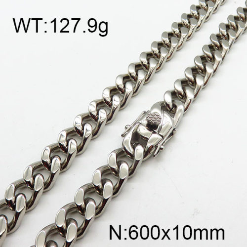 304 Stainless Steel Necklace,Curb Chains Twisted Chains,Unwelded,Faceted,True Color,10x600mm,about 127.9g/package,1 pc/package,6N2002026ajna-240