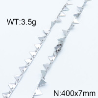 304 Stainless Steel Necklace,Links Chains,Triangle Sequin Chains,Soldered,True Color,7x400mm,about 3.5g/package,1 pc/package,6N2002270aajl-368